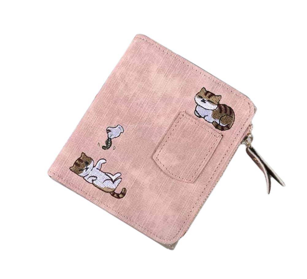 Oyccen Cute Girl's Small Coin Purse Women Wallet with Zipper Pocket Short Credit Card Holders
