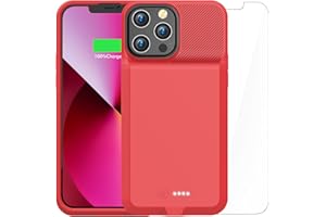 ATGIH Battery Case for iPhone 13/13 Pro, 7000mAh Portable Extended Charger Cover with Soft TPU Case Charging Case for iPhone 13 and iPhone 13 Pro (6.1 inch) Red