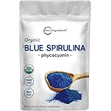 Organic Blue Spirulina Powder (Phycocyanin Extract), No Fishy Smell, 100% Vegan Protein from Blue-Green Algae, Natural Lumino