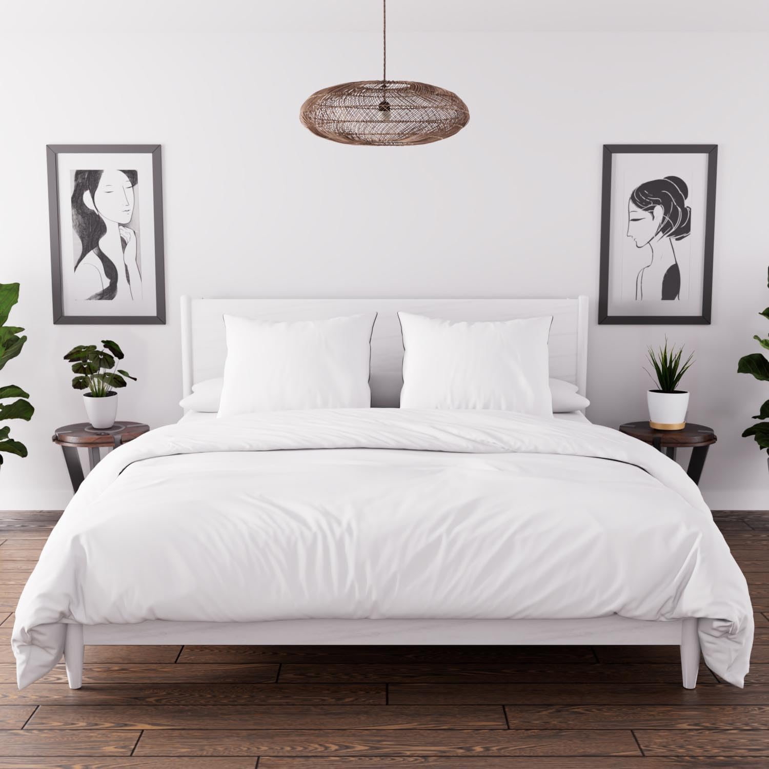 Timeless Bohemian Cover Set of Comforter, White, 220 x 240 cm