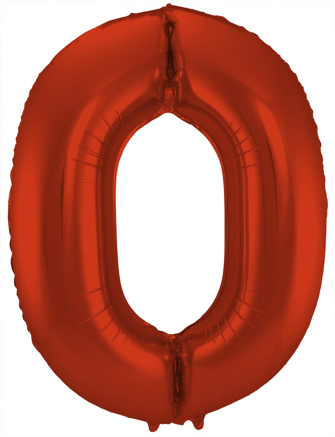 Folat - Foil Balloon Number 0 Red Metallic Matt - 86 cm