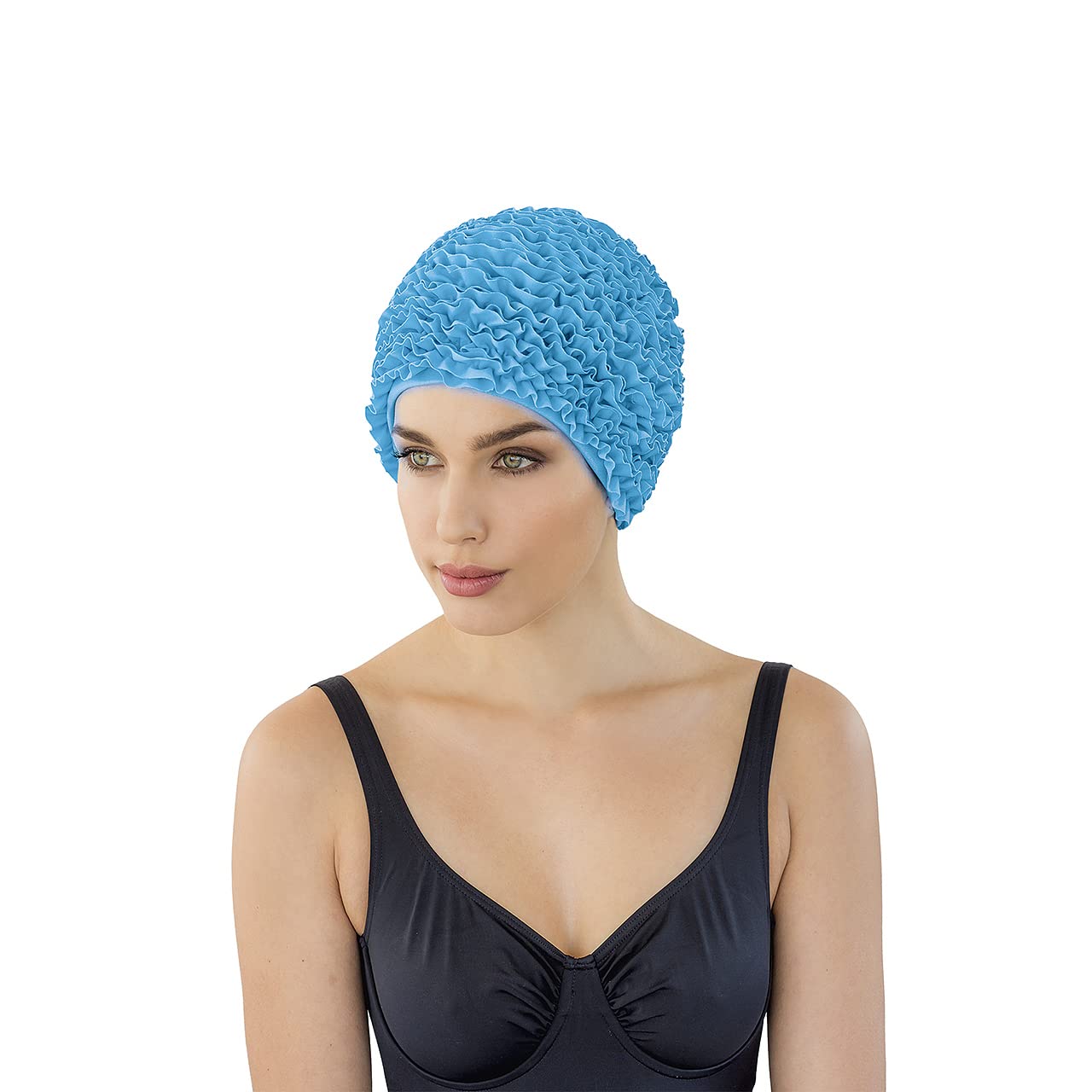 Fashy Women's Frill Ruffle Swimhat - Turquoise — image 1