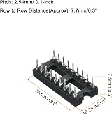 sourcing map 4pcs DIP IC Socket Adapter Round Pin 18P 2.54mm Pitch for PCB view 2