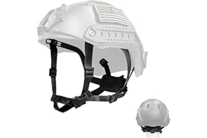 Yzpacc Tactical Helmet Chin Strap Adjustable Dial 4 Points Suspension System with Bolts and Screws for Tactical Fast MICH Bump Helmet Accessory