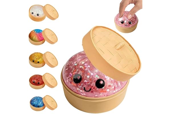 Dumpling Squishies, New Mystery Glitter Dumpling Squishies Box, Colorful Dumplings Stress Balls Fidget Sensory Toy, Soft Squeeze Decompression Dough for Anxiety Relief Fidget (Color A, 1pcs)