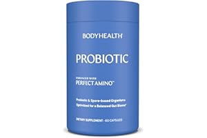 BodyHealth Probiotic Enhanced with PerfectAmino for Women and Men, Spore Based with Bifidobacterium, Lactobacillus Salivarius, Lactobacillus Acidophilus - 60 Capsules