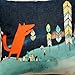 Leaveland Animal Series Cartoon Style Lovely Red Fox Throw Pillow Case Decor Cushion Covers Square 18X18 Inch Beige Cotton Blend Linen Pillowcase