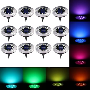 12 Pack 8 Led Edelstahl Multicolor Sonnenbetriebene Bodenleuchten Rgb Buried Licht Aussenleuchte Wasserdichte Plattform Licht Led 7 Farben Solarweg Licht Garten Beleuchtung Fur Garten Terrasse Auffahr Amazon De Beleuchtung