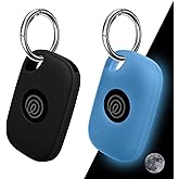 Silicone Case for Tile Pro 2024 with Keychain, 2 Pack Anti-Scratch Protective Cover for Tile Tracker (Black/Luminous Blue)