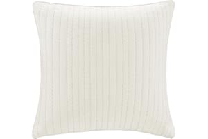 INK+IVY Single 100% Cotton Euro Sham - European Square Decorative Pillow Cover, Hidden Zipper Closure (Cushion NOT Included), Camila, Quilted White 26"x26
