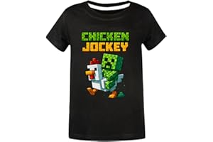 Game Character Chicken Jockey Print T-Shirt Youth Cotton Sport Inspired Kids Tee Gift Boys Girls Summer Tops Sweatshirt