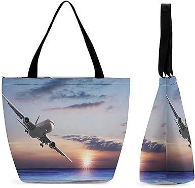 Bolsa de compras de lona para mujer, para viajes, trabajo, compras