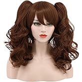 karlery Adult Women's Long Ponytail Brown Wig Lolita Clip In Thick Claw Drawstring Halloween Costume Pigtail Wig Anime Cosplay Wig