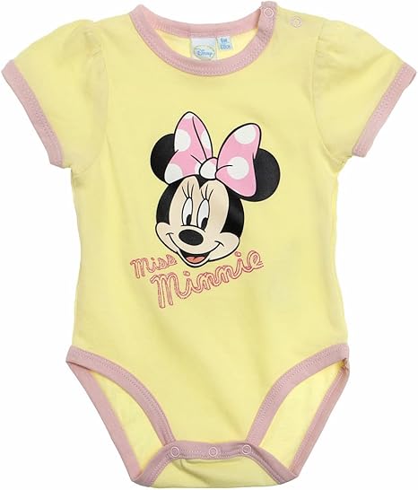 Body Bebe Fille Manches Courtes Miss Minnie Jaune 6mois Amazon Co Uk Baby