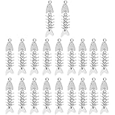 SHIDXIB 20Pcs Alloy Decor Fish Bone Design Charm Beads DIY Pendant for DIY Earrings Bracelet Necklace DIY Accessories