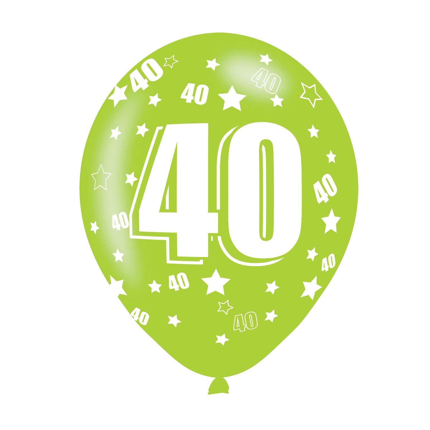 Age 40 Assorted Colours Latex Balloons 11"/27.5cm - /6