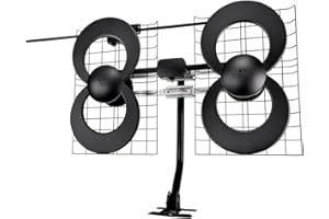 Antennas Direct ClearStream 4V Indoor Outdoor TV Antenna, UHF VHF, Multi-Directional, 70+ Mile Range, 4K 8K UHD, NEXTGEN TV – w/ 20-inch Mast (Black)