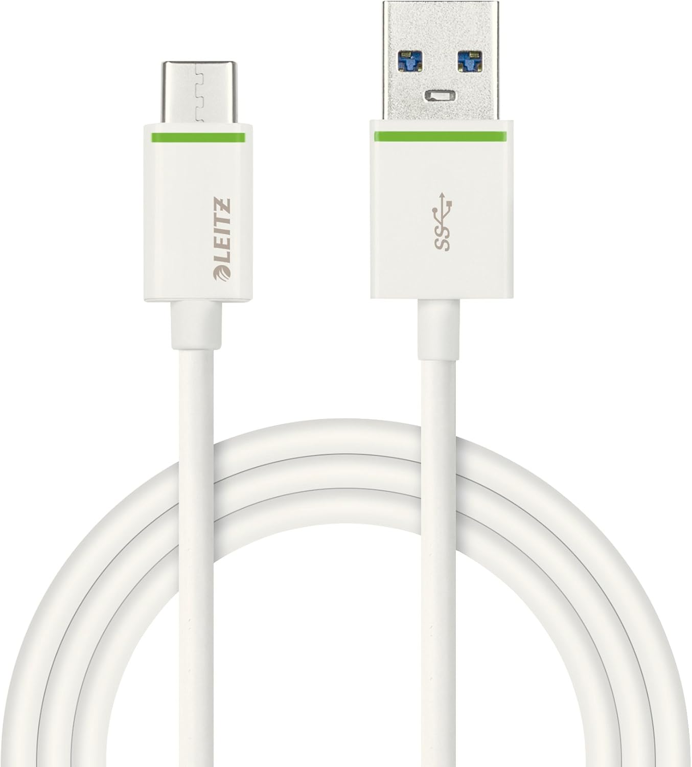 Leitz USB-C to USB-A 3.1 Charging Data Cable, 1 m, Complete, White, 63350001