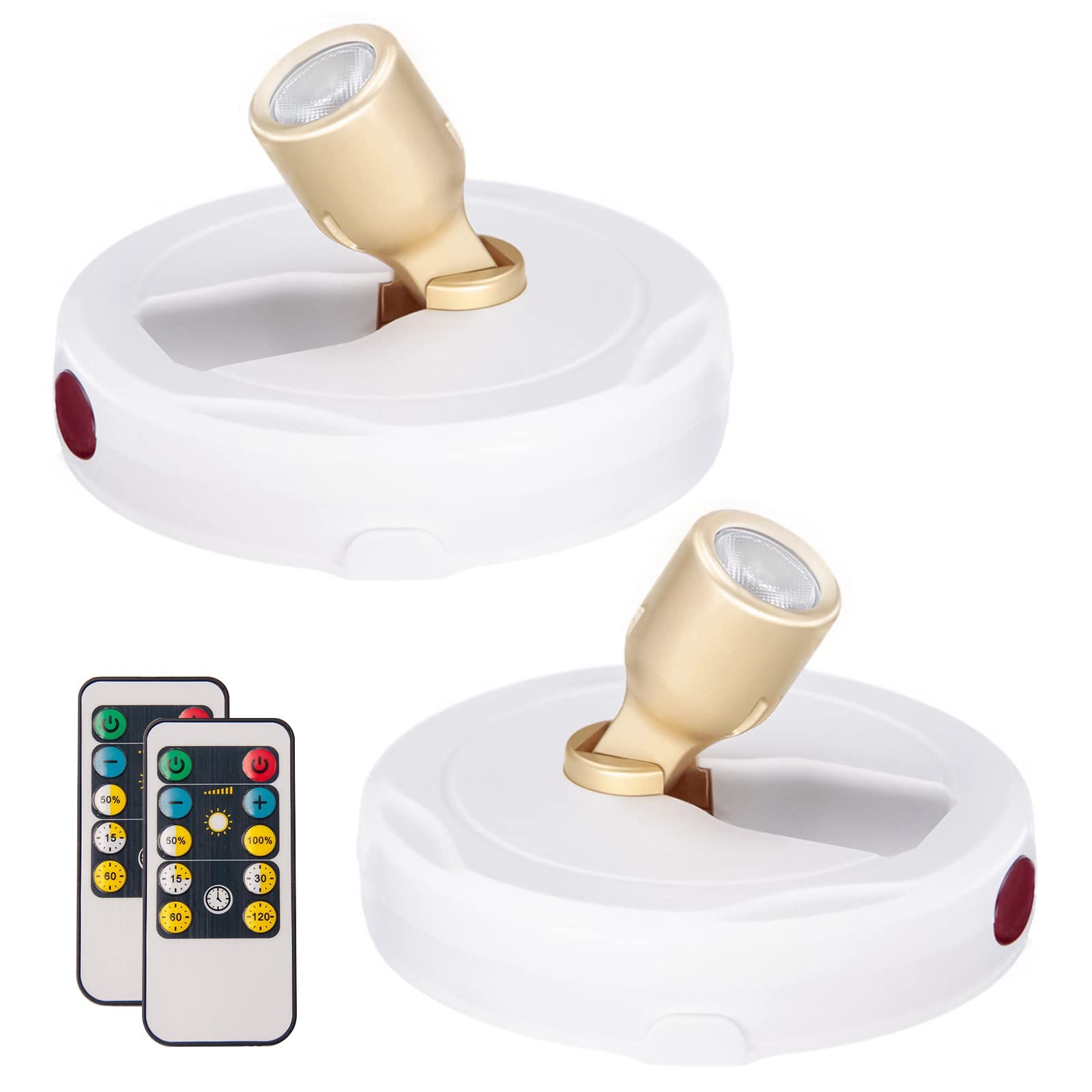 Photo 1 of HAMVIDNE LED Spotlight, Battery Powered Picture Lights, Uplighting Indoor, Puck Lights with Remote, Stick Spot Light for Wall Display Picture Dartboard Painting Artwork Accent-2pcs