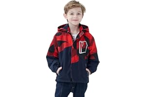 MGEOY Boys Girls Rain Jacket Lightweight Waterproof Hooded Fleece Lined Raincoat Windbreakers for Kids
