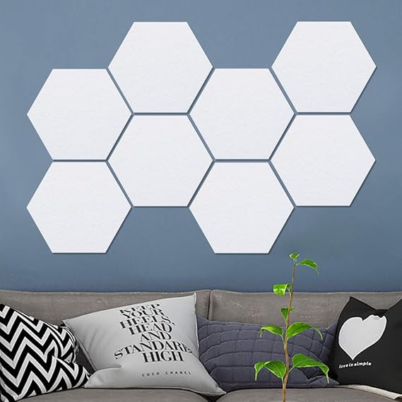 HyFanStr Felt Pin Board Wall Bulletin Board, Hexagon DIY Memo Board
