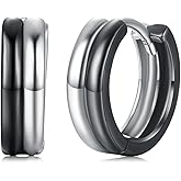 Zircon Earrings For Men 925 Sterling Silver Single/Double/Triple Layer Earrings Father'S Day Jewelry Gift For Father Husband