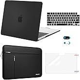MOSISO Compatible with MacBook Air 13 inch Case 2026 2025 2024 2023 2022 M4 A3240 M3 A3113 M2 A2681,Hard Case&Horizontal Vertical Bag&Keyboard Skin&Webcam Skin&Screen Film for MacBook Air 13.6,Black