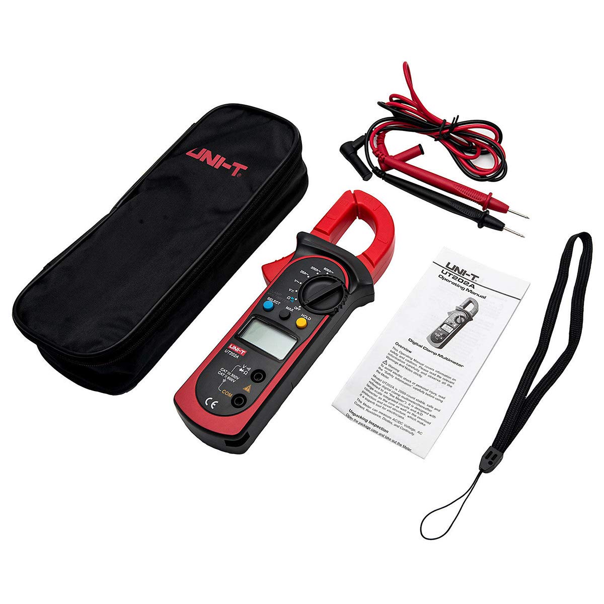 UNI-T UT202A+ 600A AC/DC Voltage AC Current LCD Digital Multimeter Handheld Clamp Ohm Tester