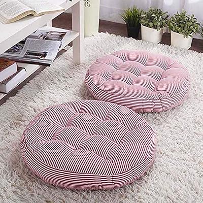 2pcs Outdoor Seat Cushion Pads Round Garden Floor Sofa Cusions Classic Stripe Dining Chair Pads For Home Sofa Patio Office Color Red Size 55cm Amazon Ae