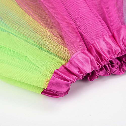 Girls Fluffy Pull-On Tulle Ballet Skirt Kids Tutu Pettiskirt Dancewear Party Dress Costumes Yamally (One Size (3-8T), Blue)