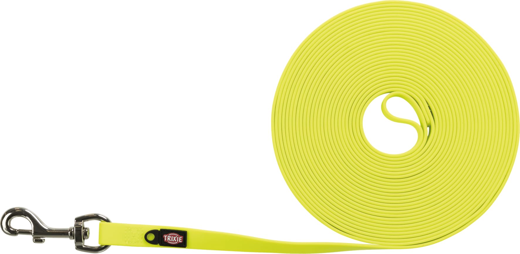 TRIXIE tow leash M–L, 393.70 inches, 0.51 inches in neon yellow - water-repellent and wipeable leash - for medium to large dogs - 20727