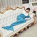 AOSILEY Think-Plus Christmas Mermaid Tail Blanket Handmade Crochet and Mermaid Blanket, Super Warm Soft All Seasons Living Room Sleeping Blankets Bag, for Kids Adult (71