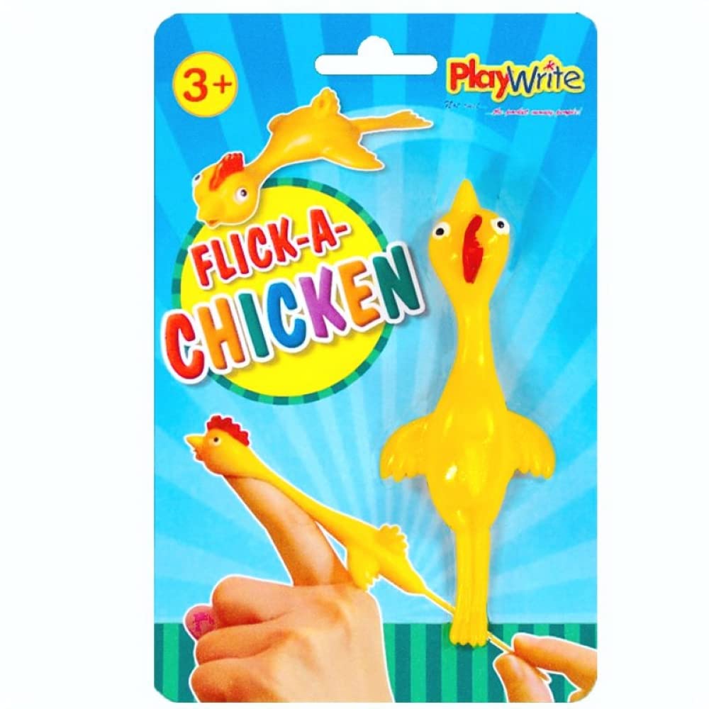 Playwrite 3 X Children Kids Flick A Chicken Novelty Catapult Party Bag Toy Pinata Fillers