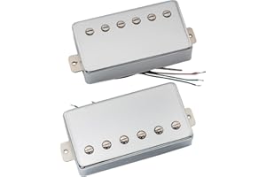 MUSICLILY Artec VH59A Vintage Tone Alnico 5 Humbucker Pickups Neck Bridge Guitar Pickups Set for LP SG Style Electric Guitar, Chrome