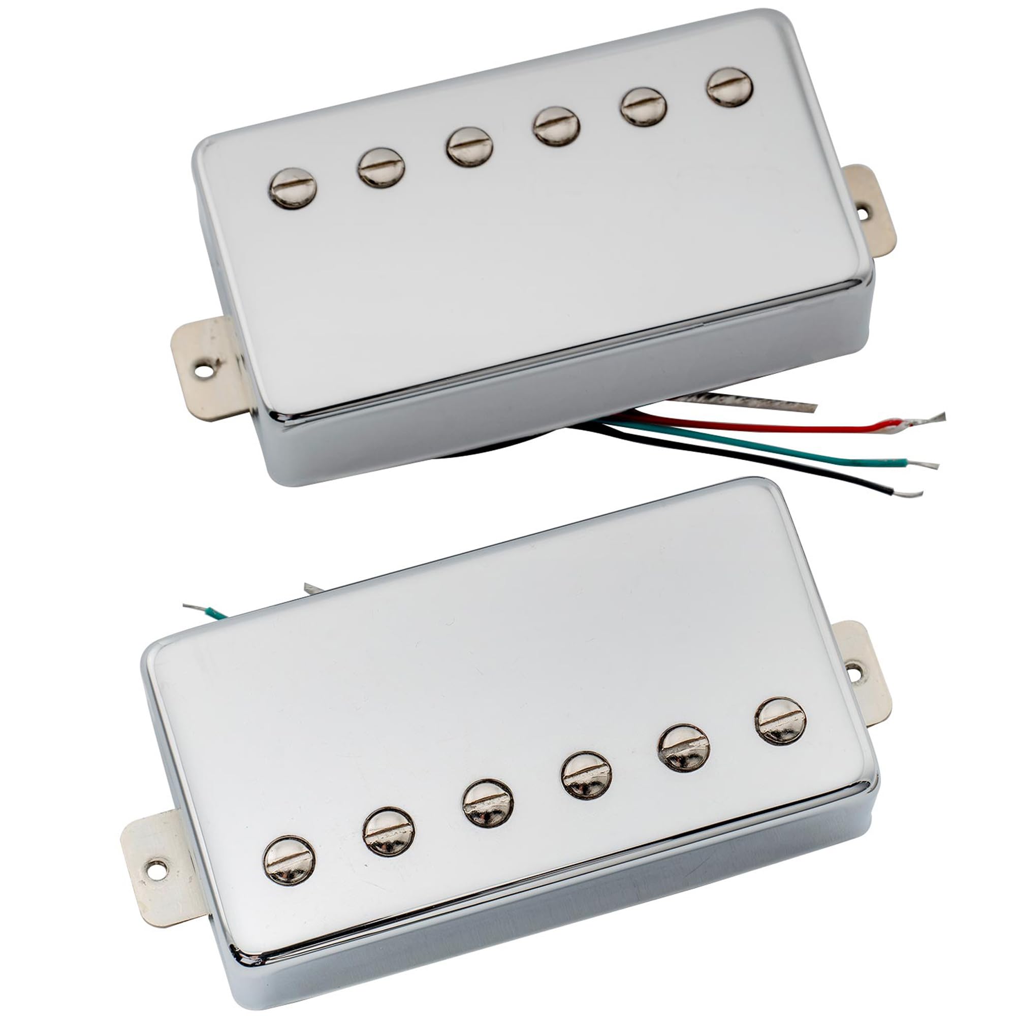 Artec VH59 Vintage Tone Covered Alnico 5 Humbucker Neck Bridge Pickups Set for Les Paul Style Electric Guitar, Chrome