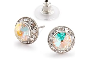 Star Light Crystal Jewelry | Crystal Clear and Crystal AB Rhinestone Clip On or Pierced Earrings for Dance, Pageant, Prom, Performance, Wedding
