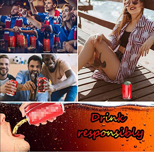 Byhoo 3 Pack Beer Can Cover - Beer Can Sleeve Silicone Beer Can Look Like Soda Hide Your Beverage Perfect for Outdoors Events Sports Party Toys, Red
