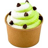 Coppetta 3-Ounce Dessert Cups, 50 Disposable Ice Cream Cups - Lids Sold Separately, Heavy-Duty, Kraft Paper Frozen Yogurt Bowls, For Hot And Cold Foods, Perfect For Gelato Or Mousse - Restaurantware