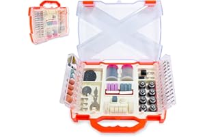 Luckyway 145-Piece Rotary Tool Accessories Kit, Grinding Polishing Drilling Kits, 1/8" Shank Electric Grinder Universal Fitment for Easy Cutting, Grinding, Sanding, Sharpening, Carving and Polishing