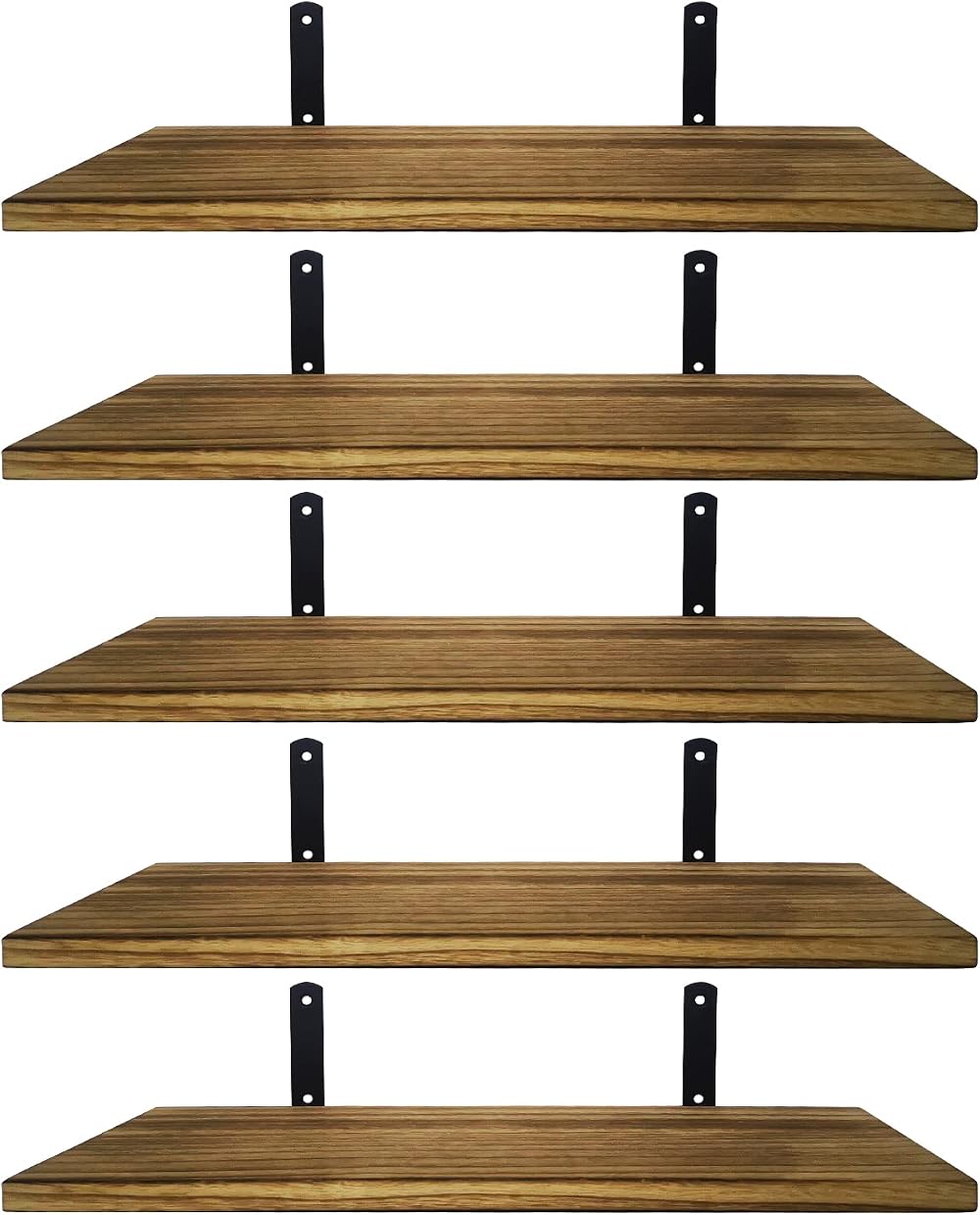 Mardili Shelves Wood Wall Mounted Shelf Rustic Set of 5 Light Brown 16.5