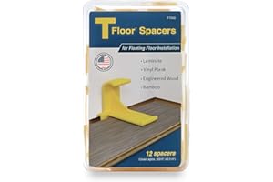 Tfloor Laminate Flooring Spacers : for Installing Laminate Wood, Vinyl Plank, Engineered Hardwood, LVT, Bamboo, Subfloor Panels, or Any Floating Floor Material. Made in The USA.