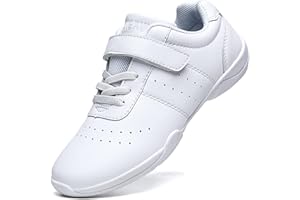 VINIGIAGIA Boys Girls White Cheer Shoes Cheerleading Competition Athletic Walking Tennis Sport Hook&Loop Dance Sneakers Shoe
