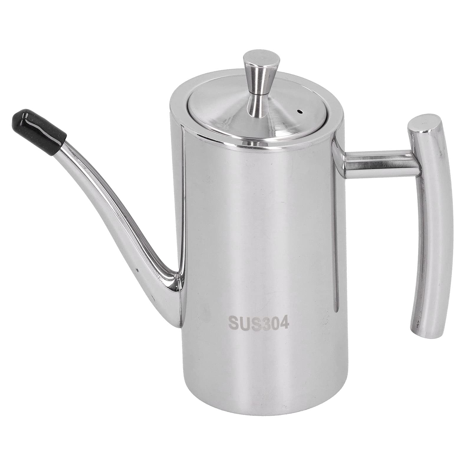 Pomya Stainless Steel Olive Oil Dispenser, Olive Oil Bottle Oil Can, Leakproof Oil Pot, Kitchen Storage Container, Long Eagle Beak and Large Opening(500ml)