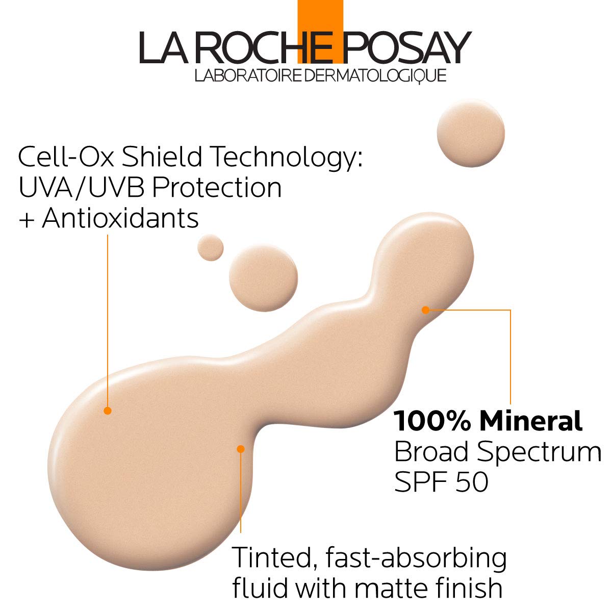 La Roche-Posay Anthelios Tinted Mineral Ultra-Light Fluid Broad Spectrum SPF 50, Face Sunscreen with Titanium Dioxide, Oil-Free, 1.7 Fl. Oz: Premium Beauty