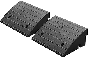 OranLite 2 Pack 6" inch Rise Driveway Curb Ramps, 17"(L) x 13.4"(W) x 6"(H) Loading Ramps for Car, Pickup, Motorcycle, Truck, Heavy-Duty Rubber Kerb Ramps 6000 LBS Load Capacity (6" Rise - 2Pack)