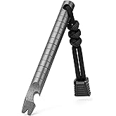 TISUR Titanium Pocket Pry Bar，EDC Keychain Carabiner Multitool Prybar Outdoor Tool Heavy Duty,Key Chain Gadgets for Men (1pc Ti Pry Bar Sliver)
