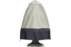 DUSTYPROTE Outdoor Water Fountain Cover, 48"×68", Heavy-Duty Waterproof 420D Oxford, UV/Fade Resistant, Full Zipper, Secure Fit for Most Round & Tiered Fountains