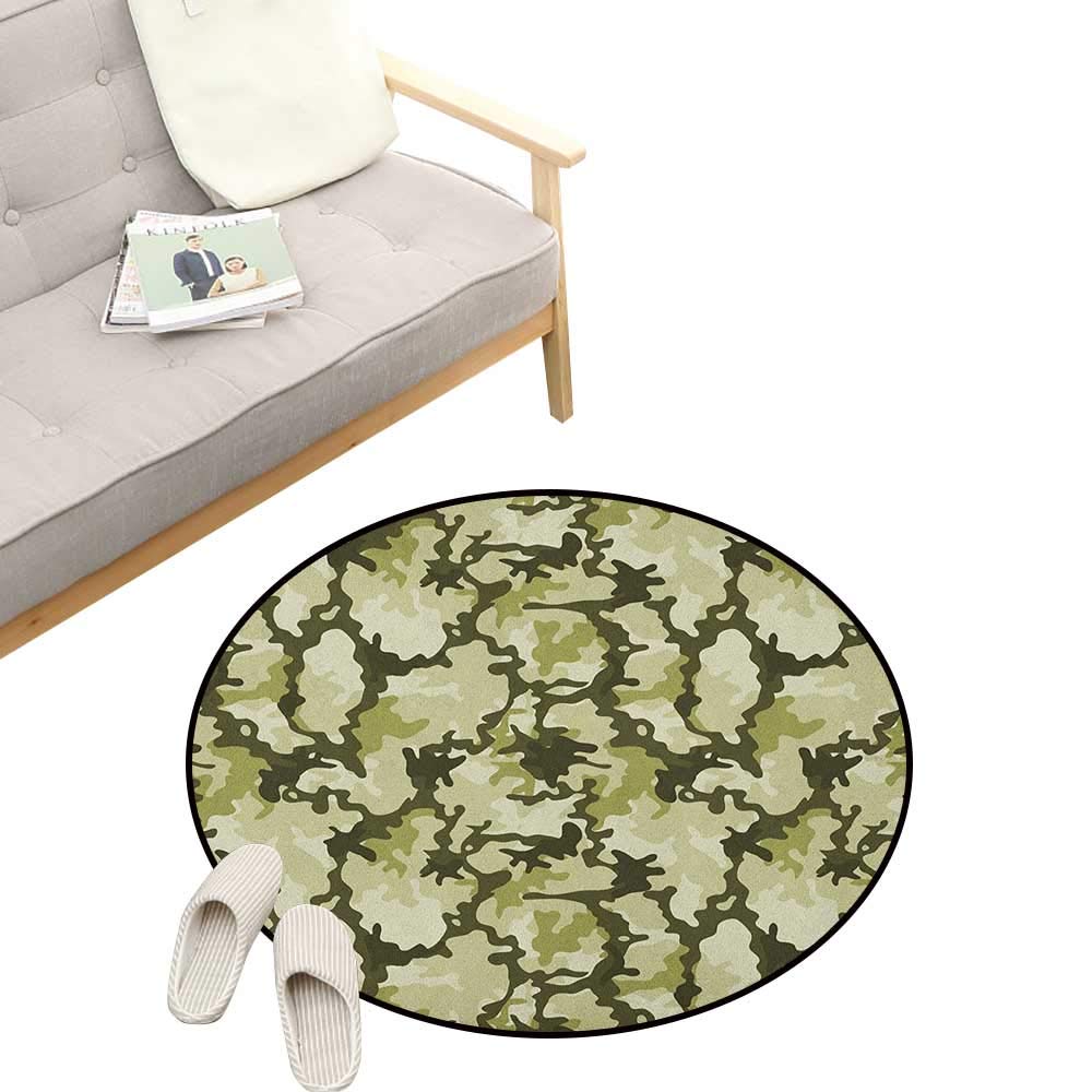 Amazon Com Camo Round Rug Living Room Pattern In Green Shades