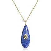 COAI Crystal Pendant Necklace for Women, Teardrop Pendant 18K Gold Plated Stainless Steel Necklace for Women