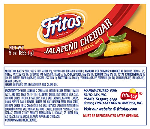 FRITOS JALAPEÑO CHEDDAR CHEESE DIP, 9 OUNCE